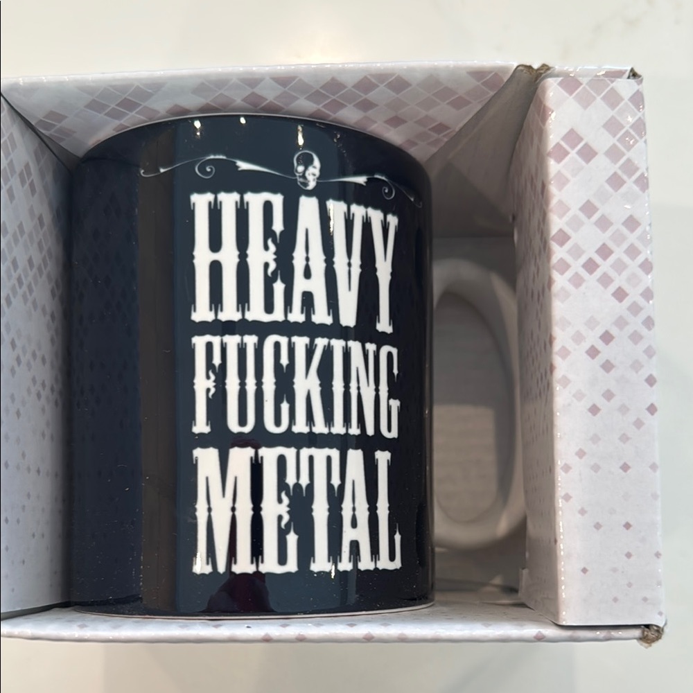 New heavy metal  coffee cup in box